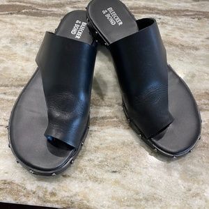 Black Leather studded sandals